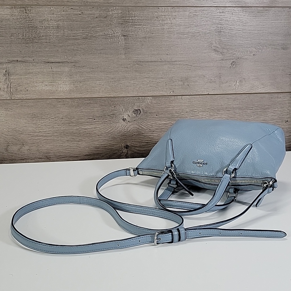 Coach Mini Kelsey Light Blue Leather Tote Crossbody Bag F57563 - Picture 7 of 15